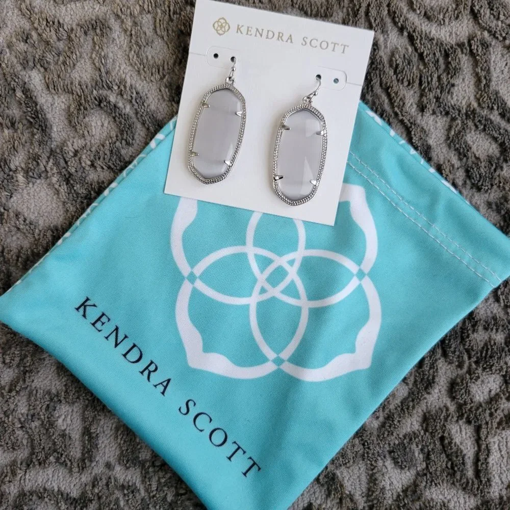 Elle Silver Drop Earrings In Slate Cats Eye